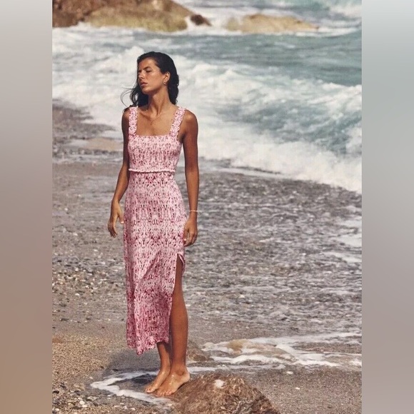 NWT; ZARA LINEN BLEND PRINTED MIDI DRESS🌸 - Picture 11 of 11